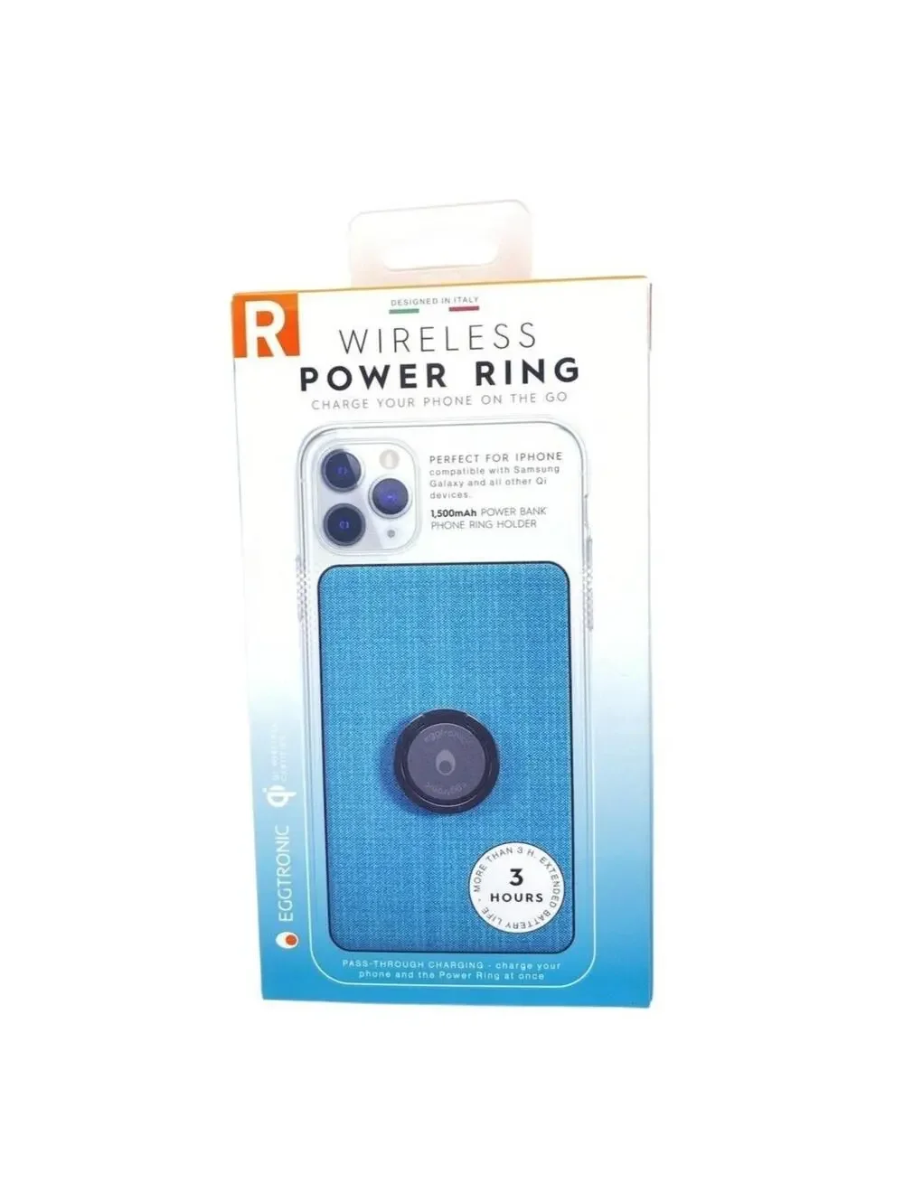 Eggtronic iPhone/Samsung Wireless Dongle Power Ring Charger Battery Brand New